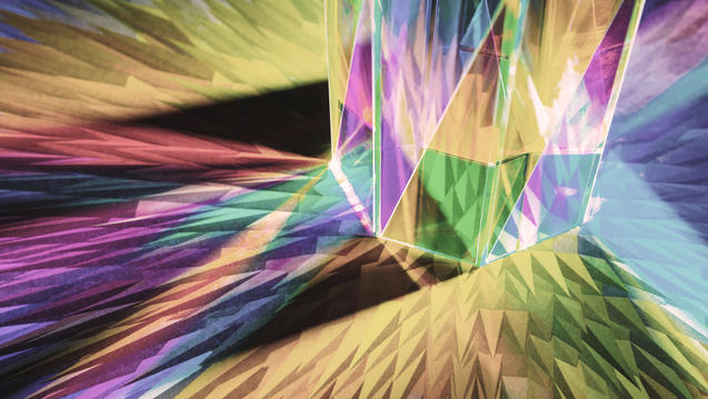 faceted color fractals like a prism