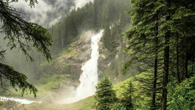 Photo of a waterfall in a forest