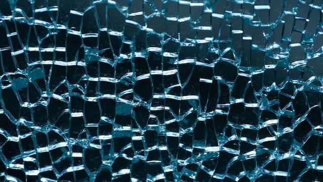 Fragmented glass or ice