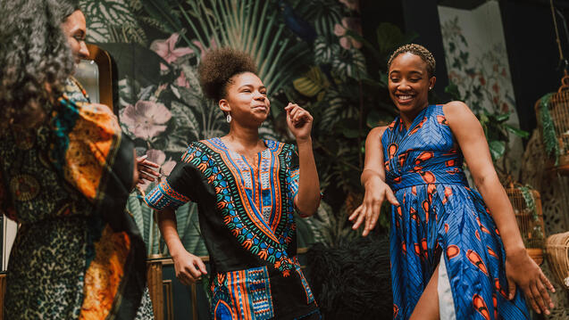 Three women dancing