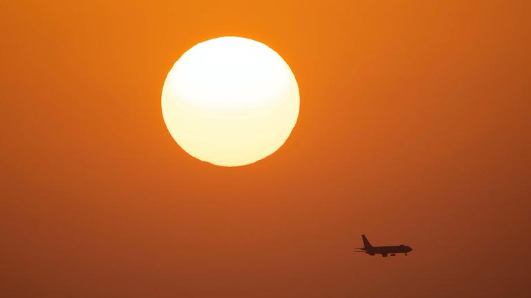 Sun and airplane