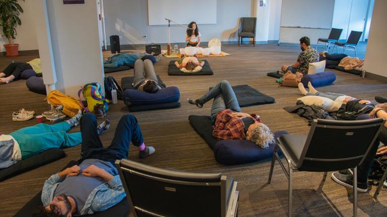 CIIS students enjoying sound bath