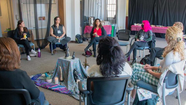 Photo of a CIIS Women's Spirituality class in session. May 2023.