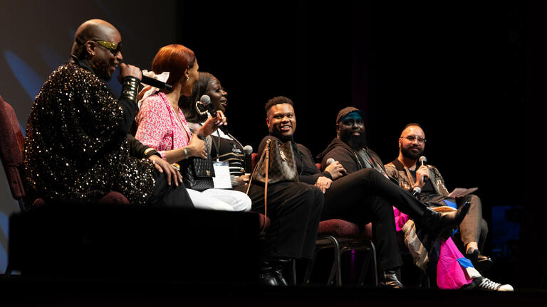 A panel of speakers at Generations, an event supporting the Black LQBTQIA+ community in San Francisco